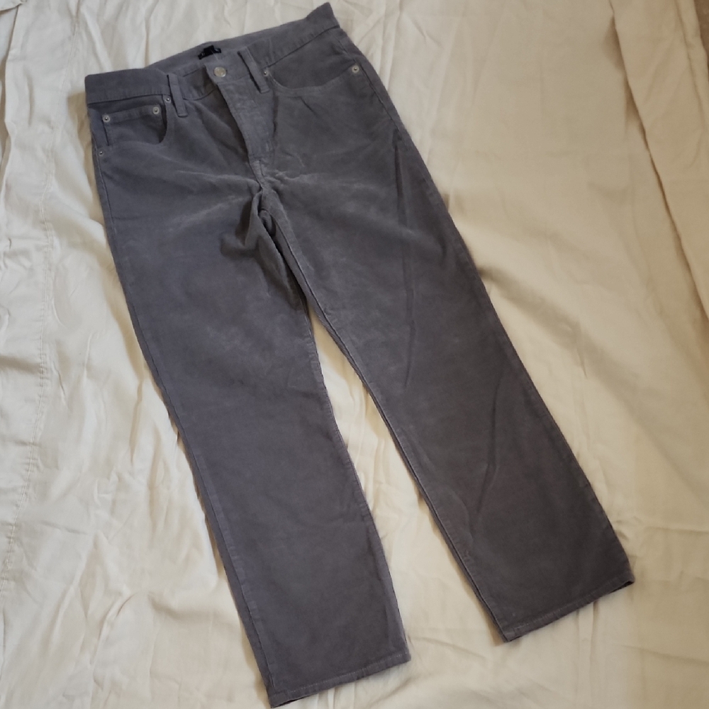 J. Crew Women's Petite Corduroy Capris in Charcoal